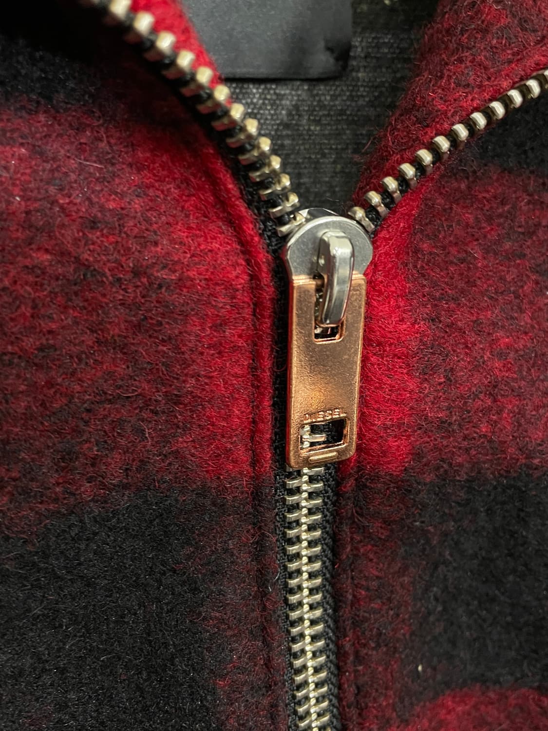 디젤 아카이브 타탄 체크 블루종 크롭 자켓 S 상품이미지9