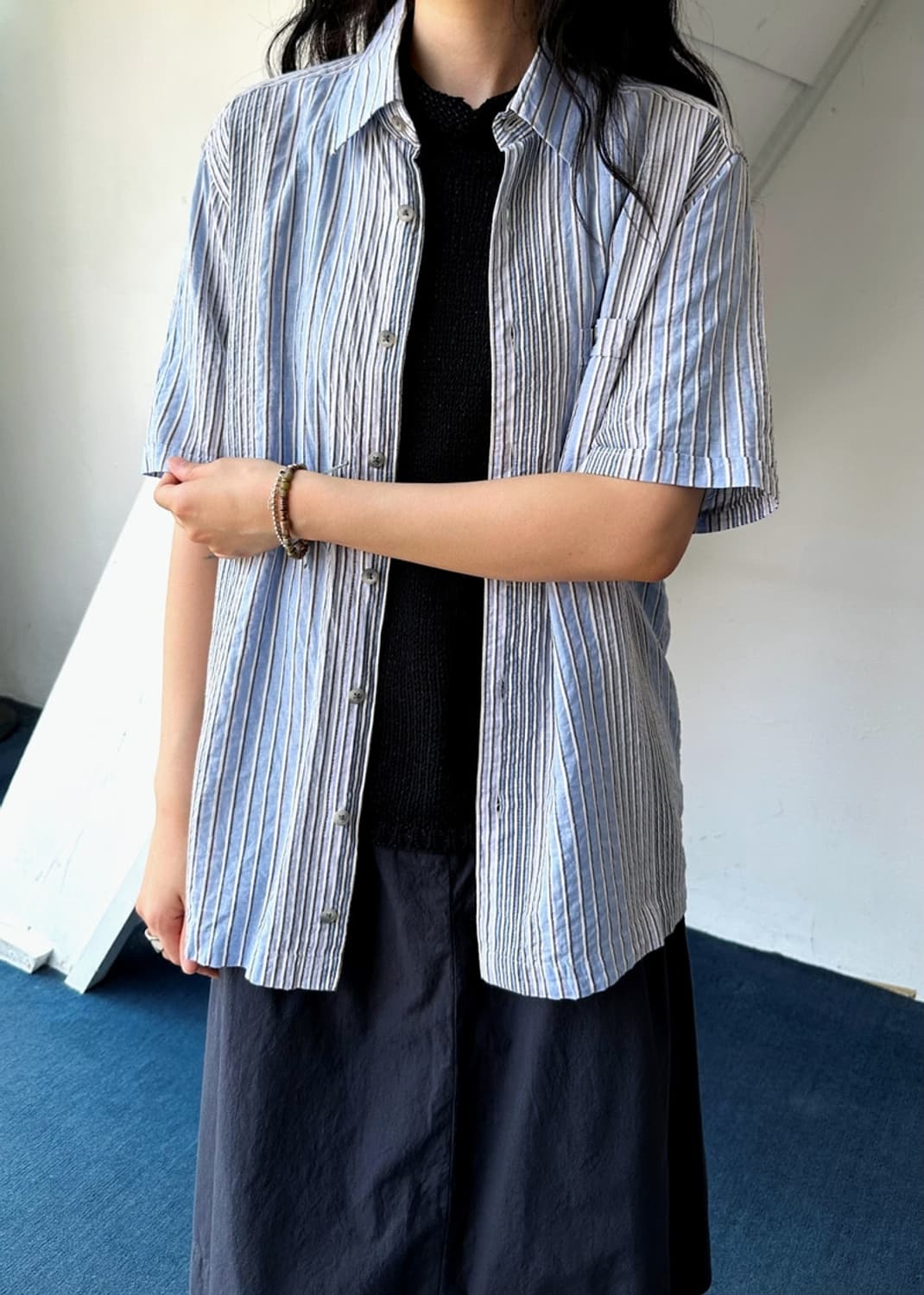 Sucker fabric multi design half shirt 상품이미지9