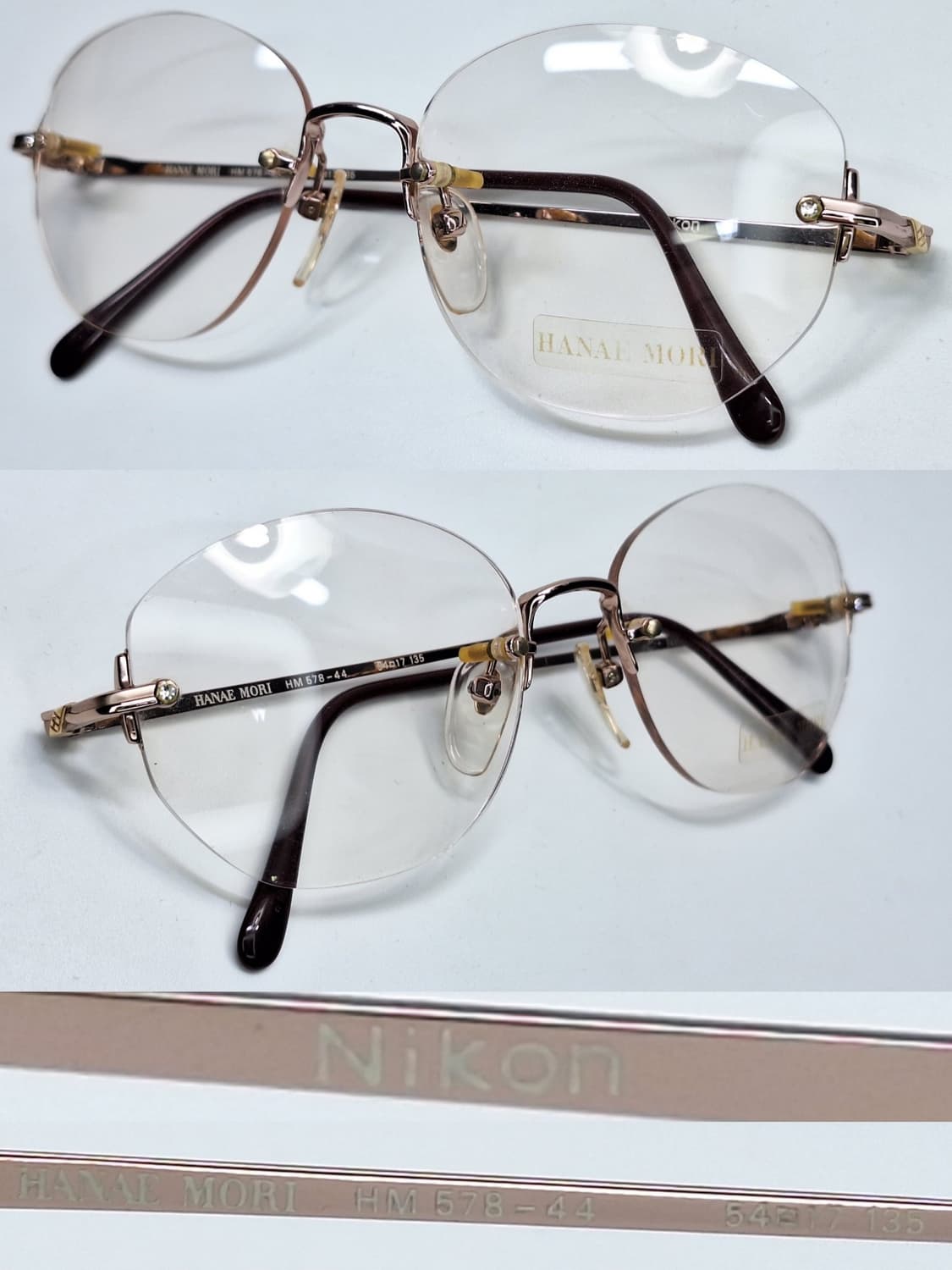 니콘x 하나에 모리 HM 578-44 안경테 54mm 무테 여성 하이엔드 상품이미지2