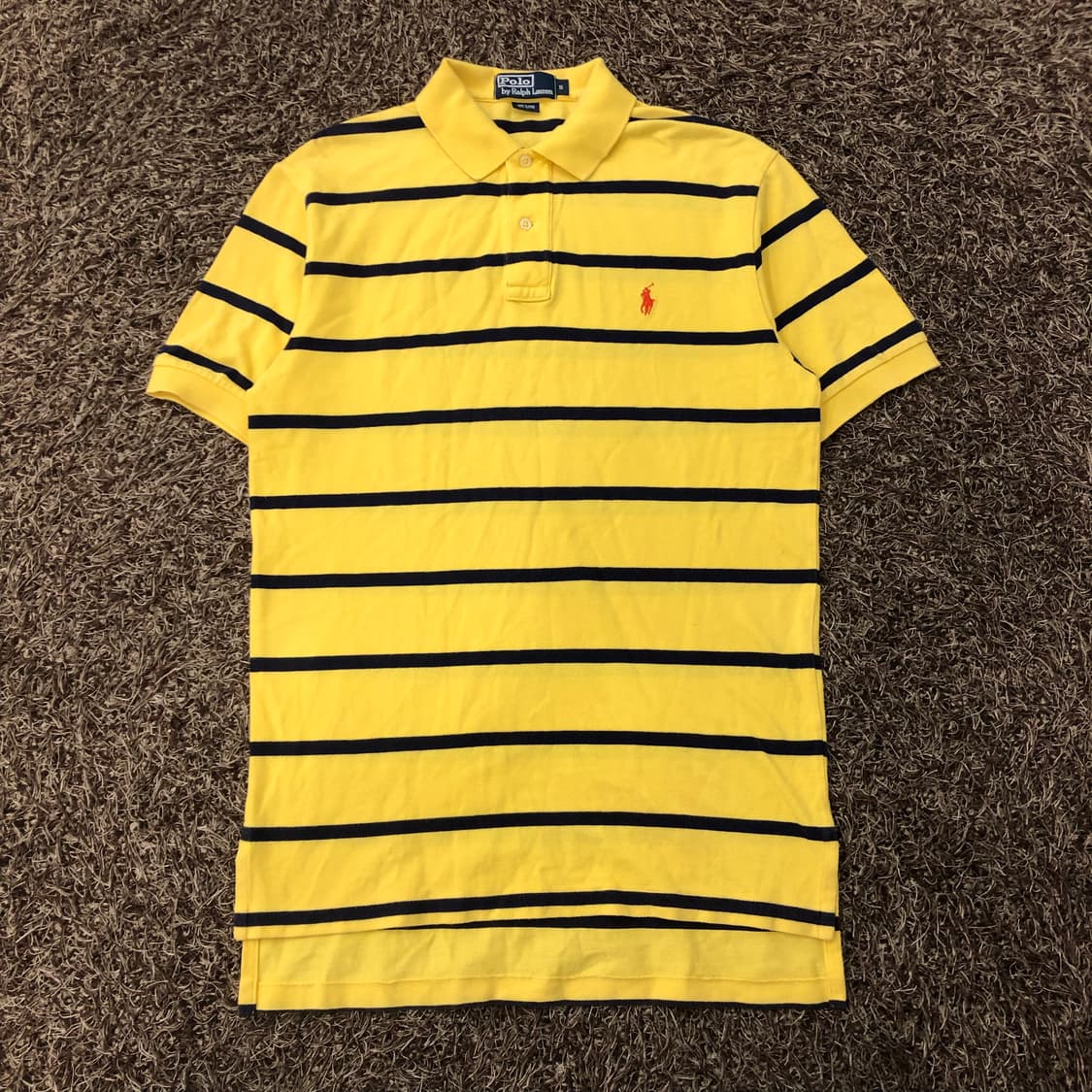 폴로 랄프로렌 옐로우 스트라이프 PK 카라 반팔 티셔츠 상품이미지1