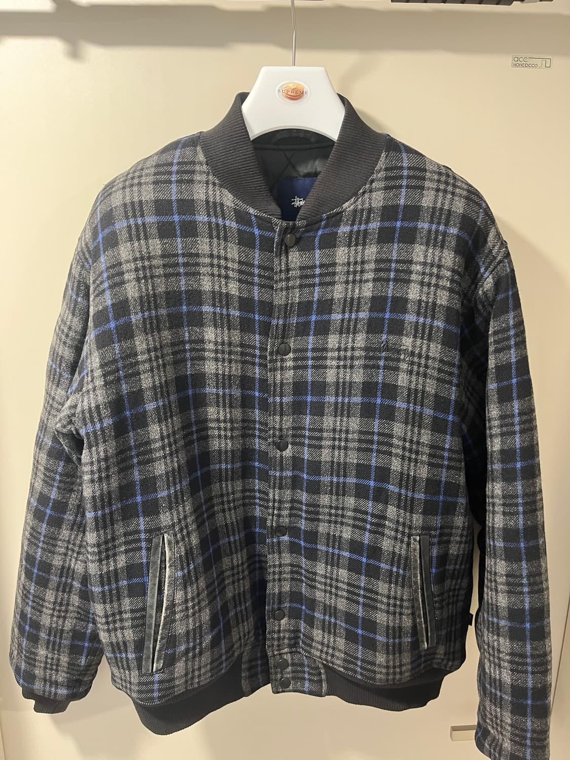 00s 올드 스투시 울 체크 자켓 상품이미지1
