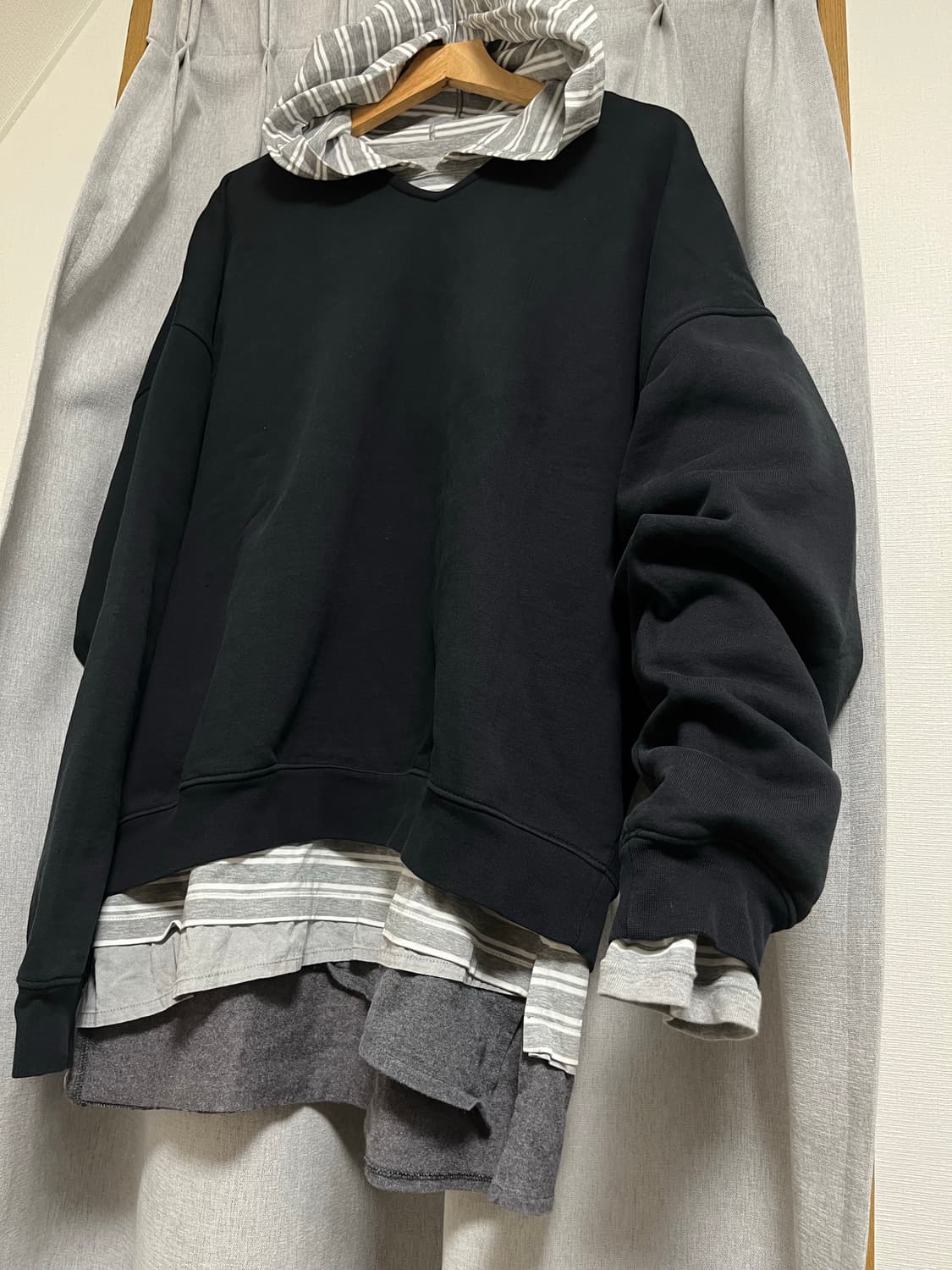 alexander Lee Chang 그런지 스트라이프 후디 롱슬리브 상품이미지3