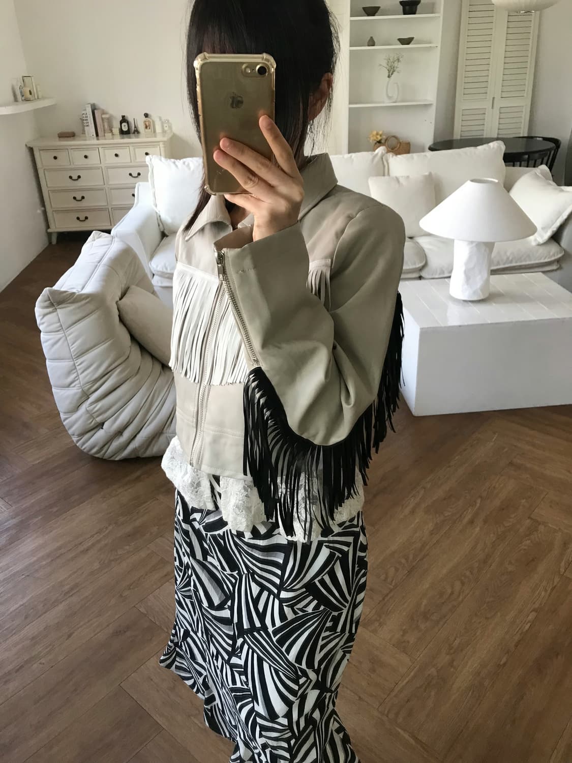 vintage fringe leather jacket 상품이미지2