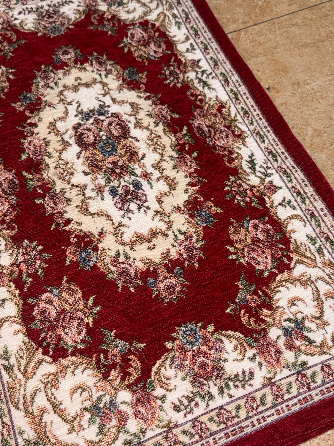 에스닉 패턴 레드 러그 발매트 상품이미지2