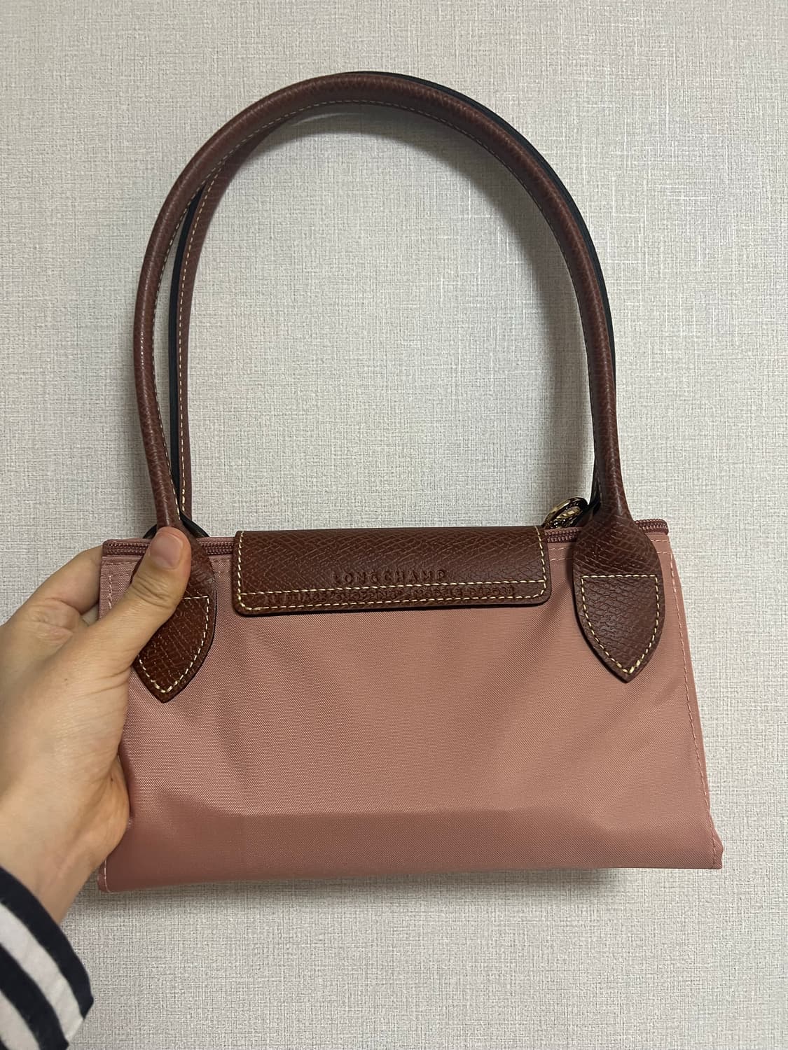 롱샴 르 플리아쥬 오리지널 숄더백 M 핑크티 컬러 상품이미지2