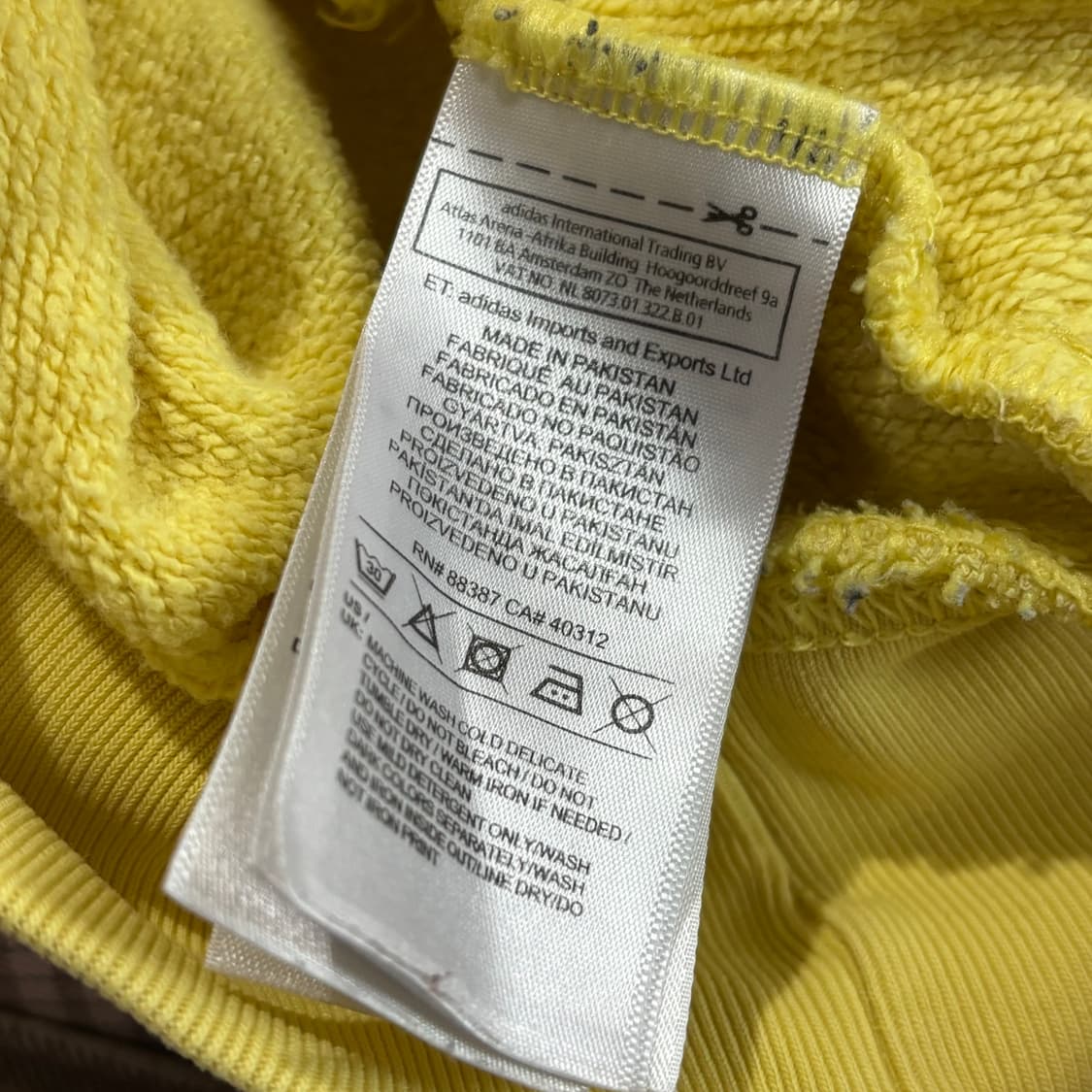 아디다스 파이어버드 옐로우 노랑 빅 로고 후드티 상품이미지8