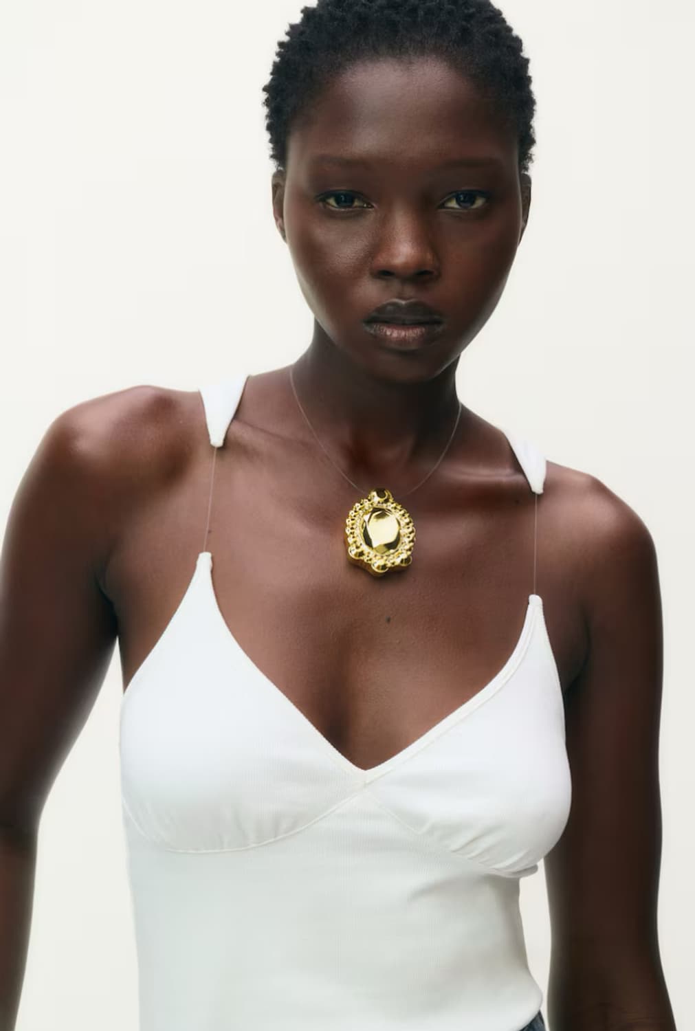 H&M 글렌 마틴스 시그니처 슬리브리스 화이트 탑 L 상품이미지5