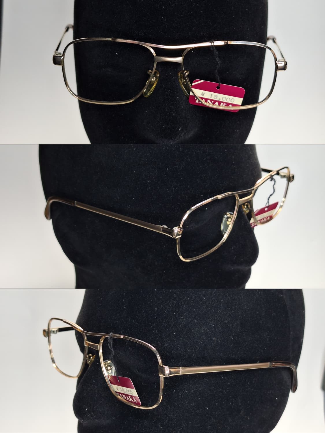 80s 일본 빈티지 데드스톡 미사용/투브릿지 12KGF 금장 안경테 상품이미지8