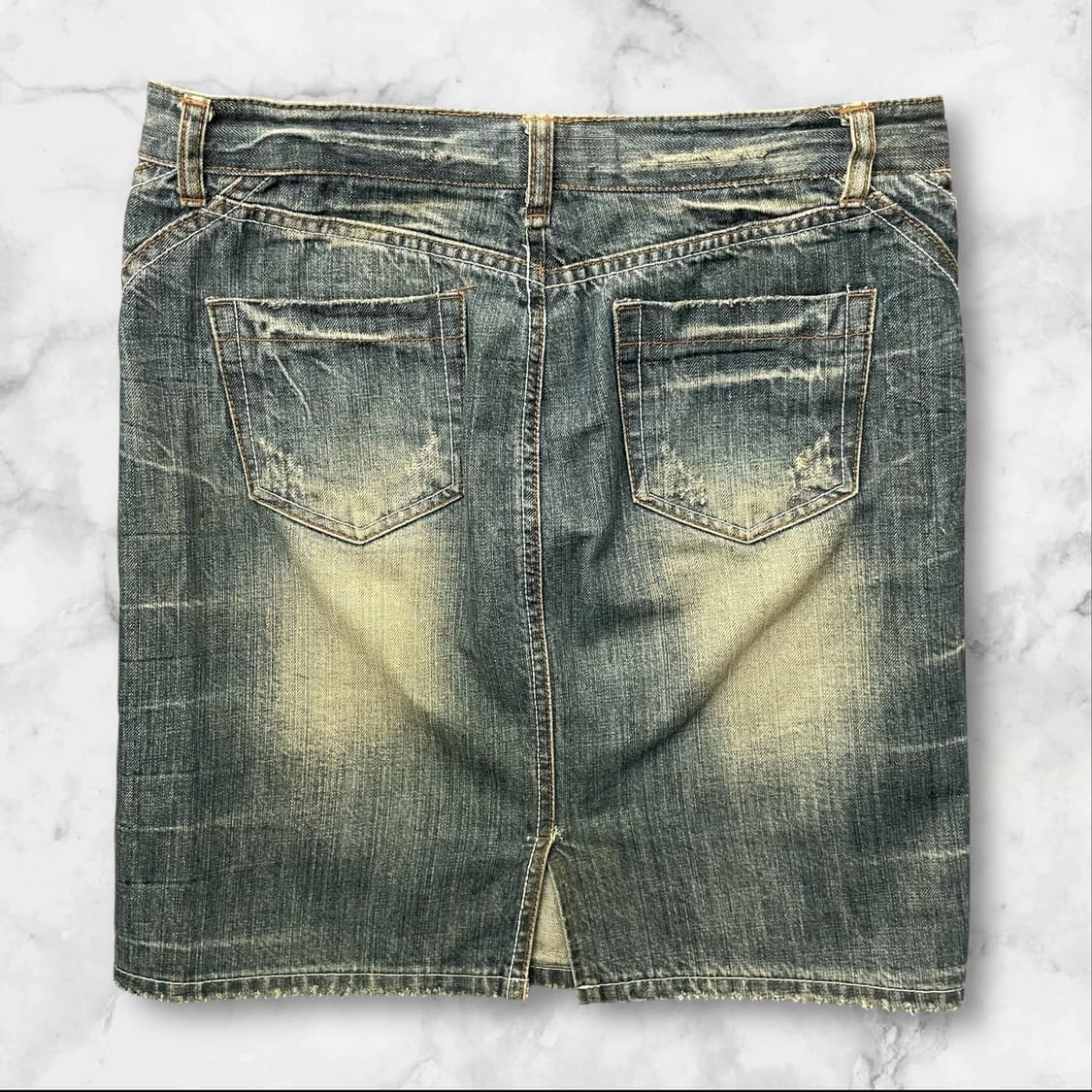 (32) 빈티지 워싱 데님 미디스커트 M 상품이미지2