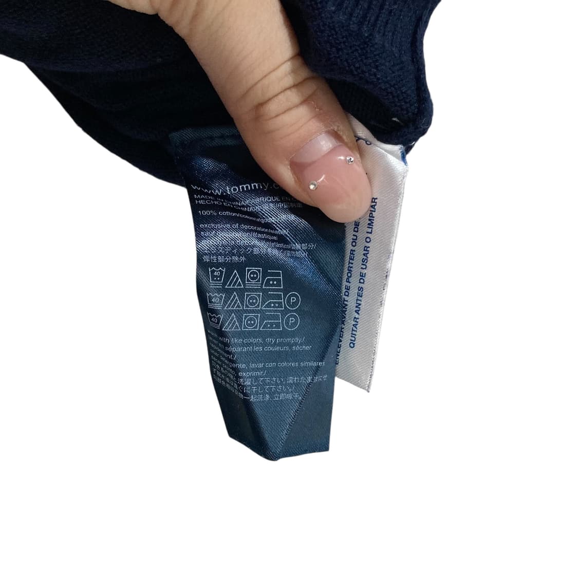 타미힐피거 네이비 배색 니트 상품이미지4