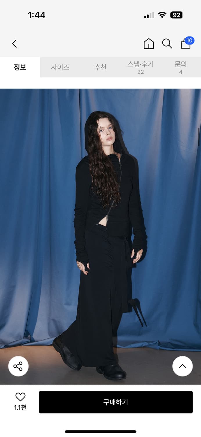 플리즈노팔로우 에디 언발 하이넥 후드집업 상품이미지7