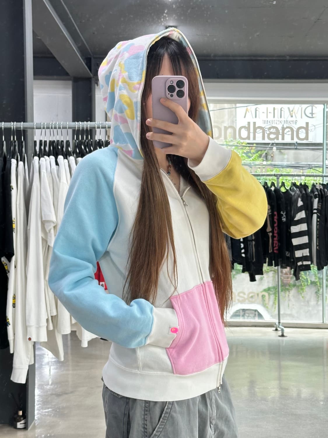 베이프 에이프 캔디카모 후드집업 상품이미지1