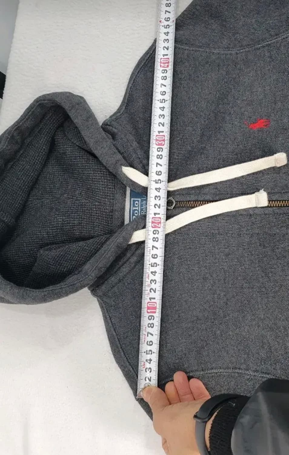 폴로 후드집업 기모 차콜 그레이 m 상품이미지3