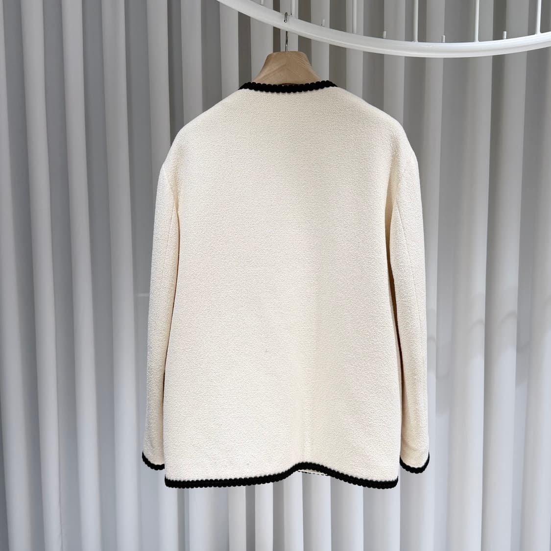 48 / 구찌 오프화이트 자수 울 트위드 자켓 상품이미지5