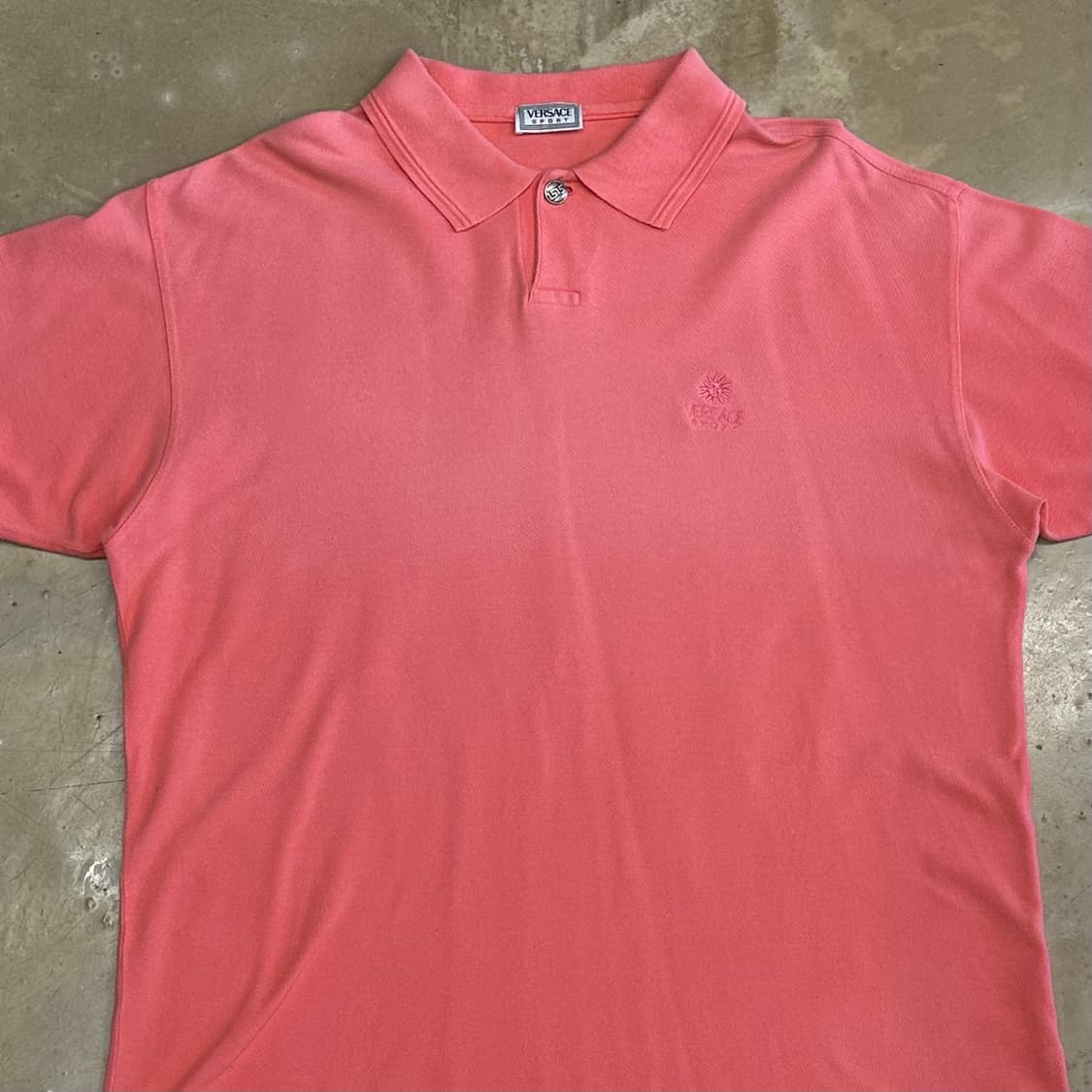 50 베르사체 스포츠 핑크 카라 반팔 티셔츠 상품이미지1