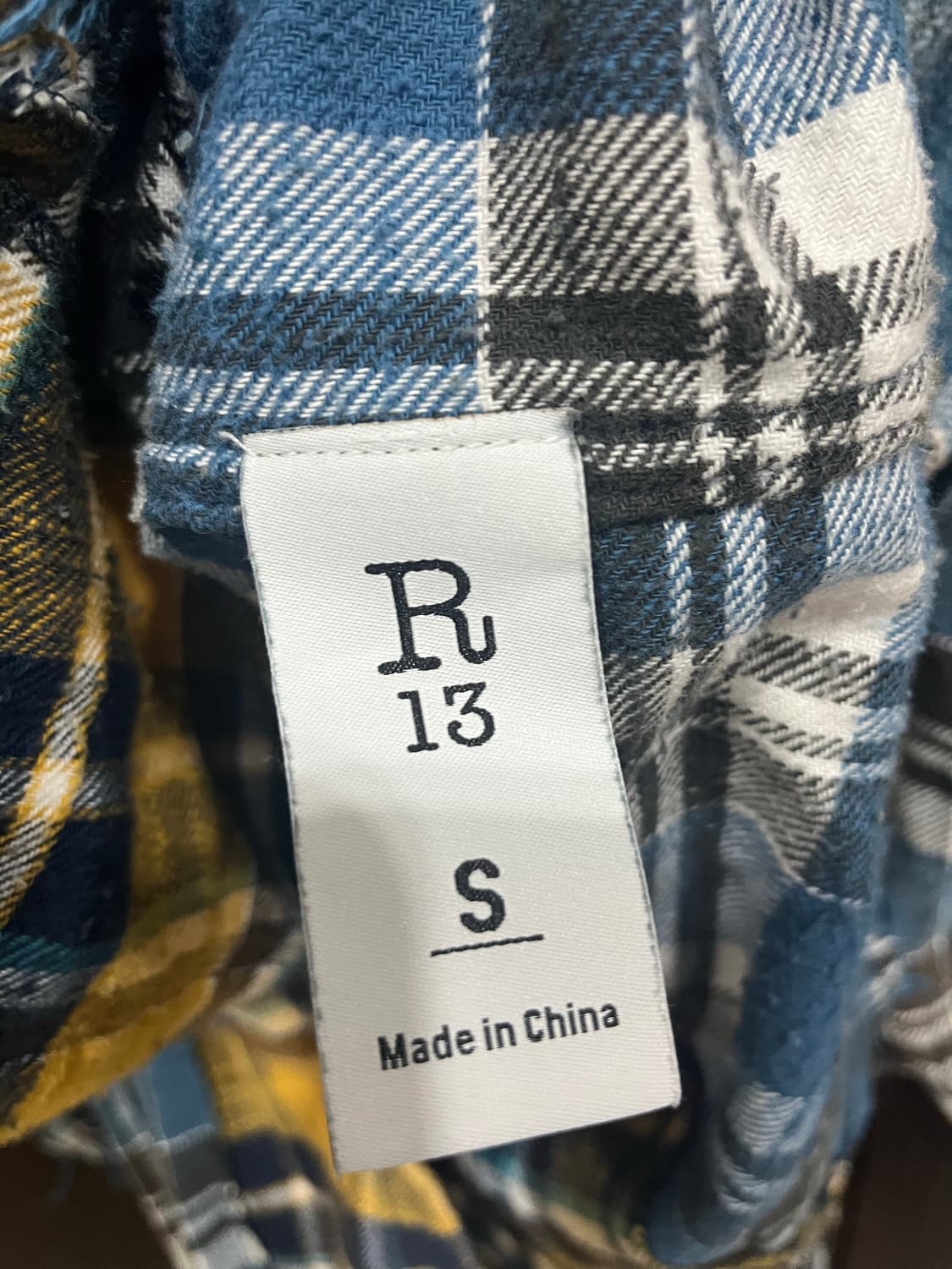 R13 블루&옐로우 드롭넥 콤보 워크셔츠 상품이미지5