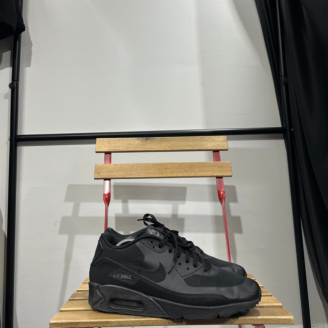 285) 나이키 운동화 남성 남자 신발 에어맥스90 올블랙 상품이미지1