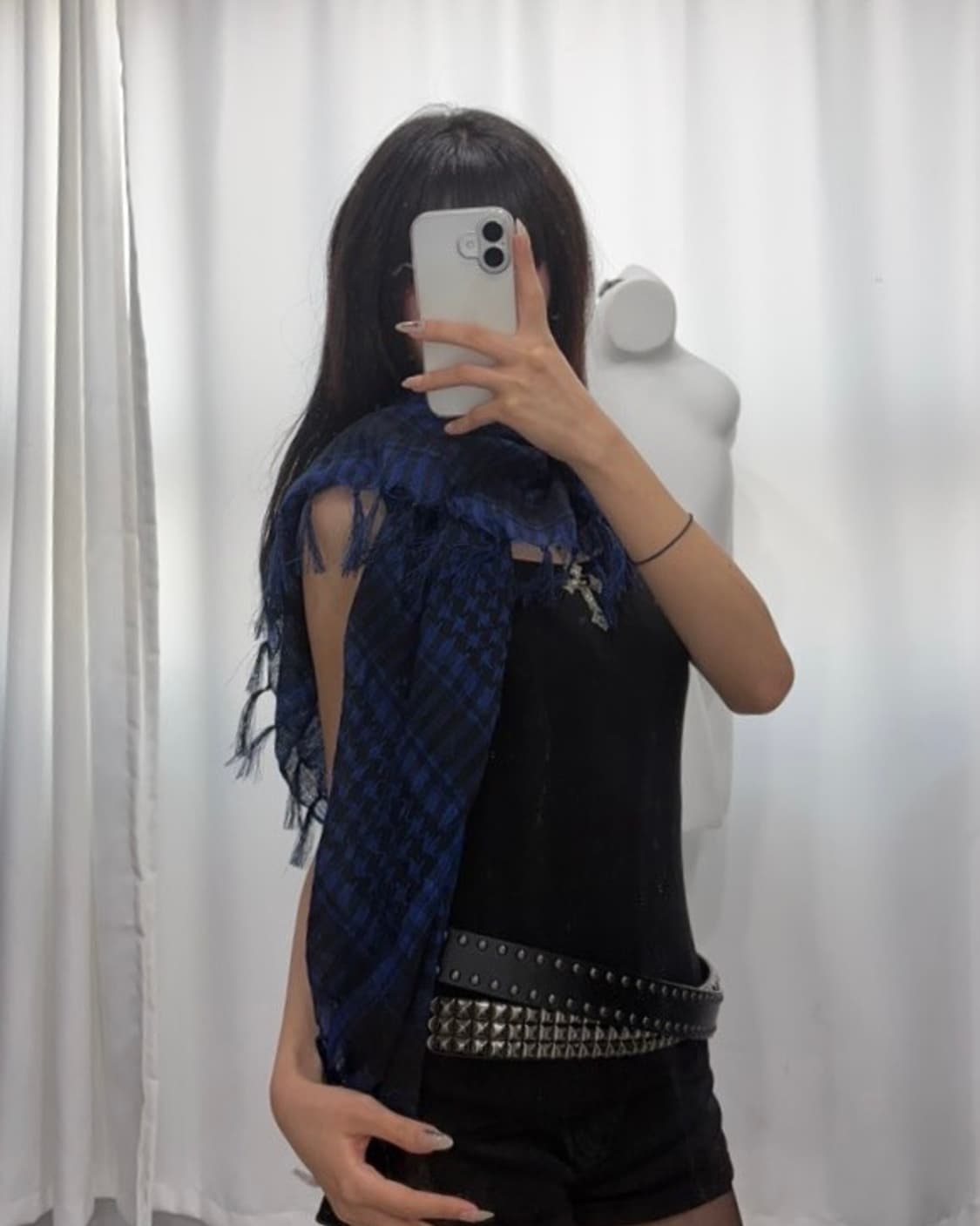 🎸블루 체크 스카프🎸 상품이미지2