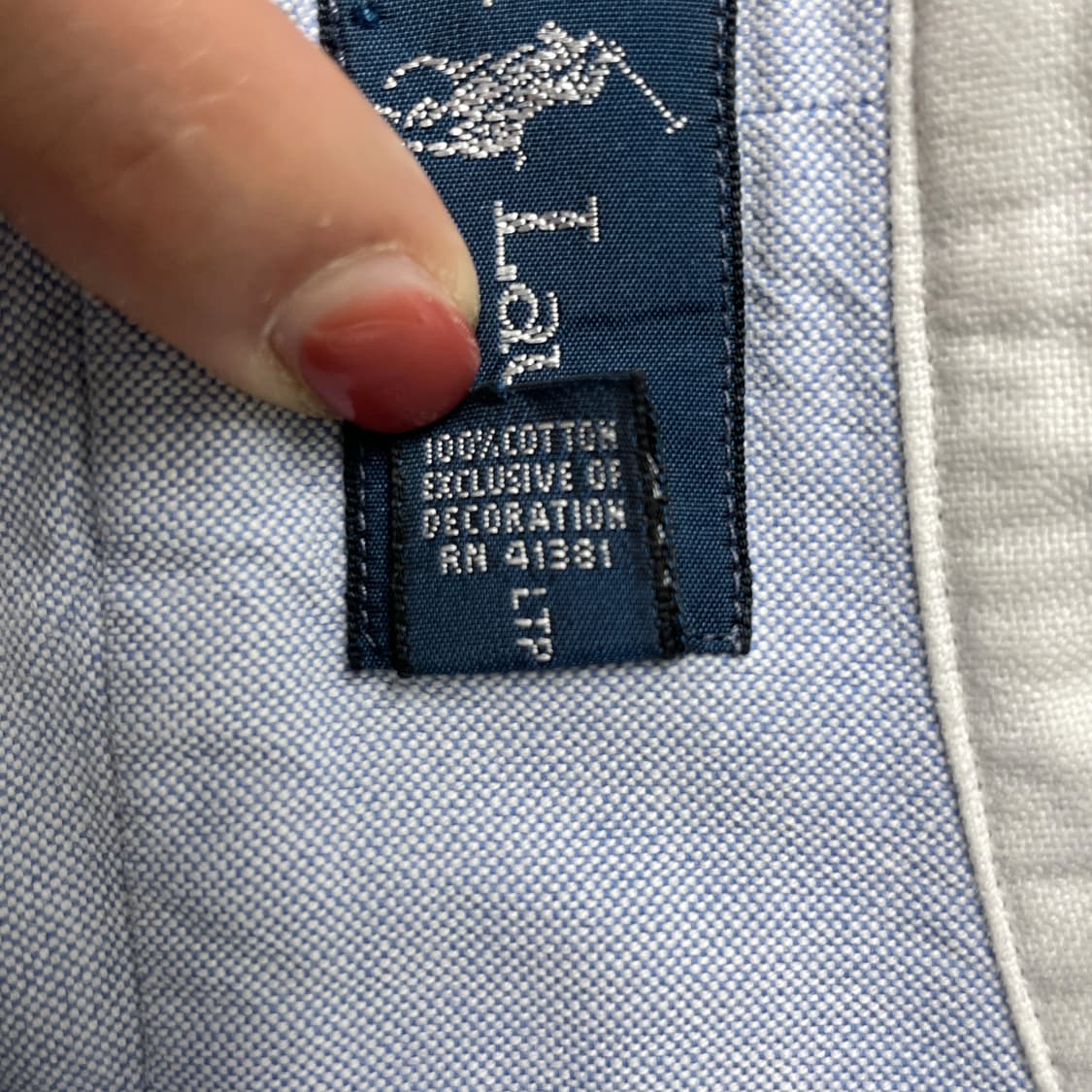 RALPH LAUREN 랄프로렌 빈티지 라이트블루 배색칼라 코튼셔츠 상품이미지10