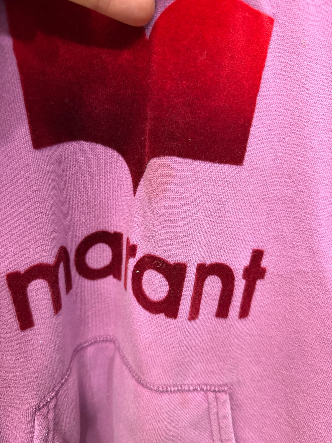 정품) 이자벨마랑 오버핏 핑크 로고 후드티 36 상품이미지4