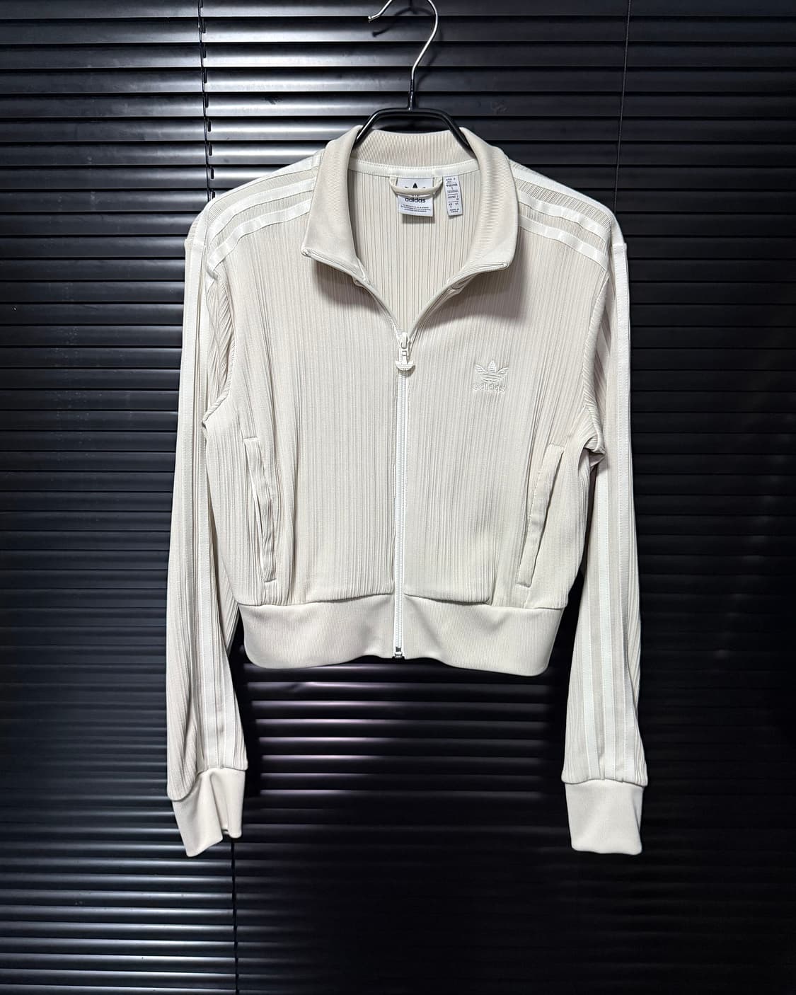 아디다스 정품 플리츠 주름 베이지 아이보리 크롭 트랙탑 져지 저지 집업  상품이미지5