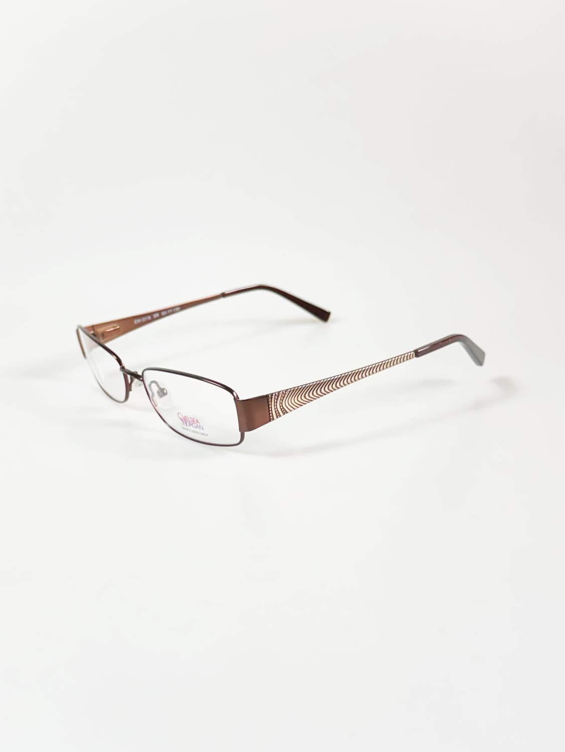 CHELSEA MORGAN 브라운 슬림 스퀘어 메탈 빈티지 안경 상품이미지3