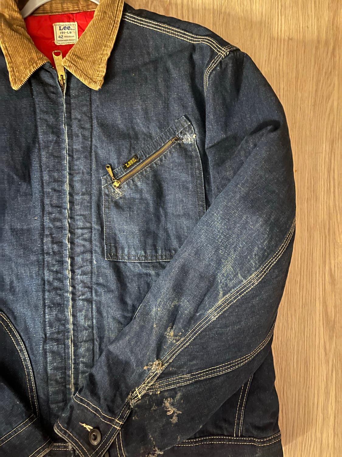 1970s LEE 리 191-LB 데님 워크 자켓 Union made 상품이미지5