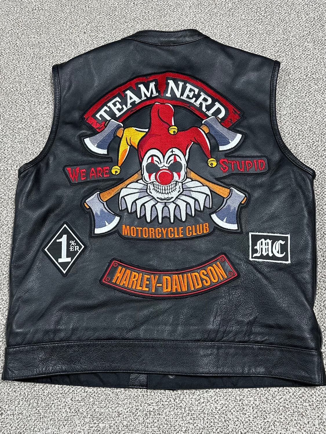 Fmc 할리데이비슨커스텀 패치 레더 베스트 L 상품이미지1