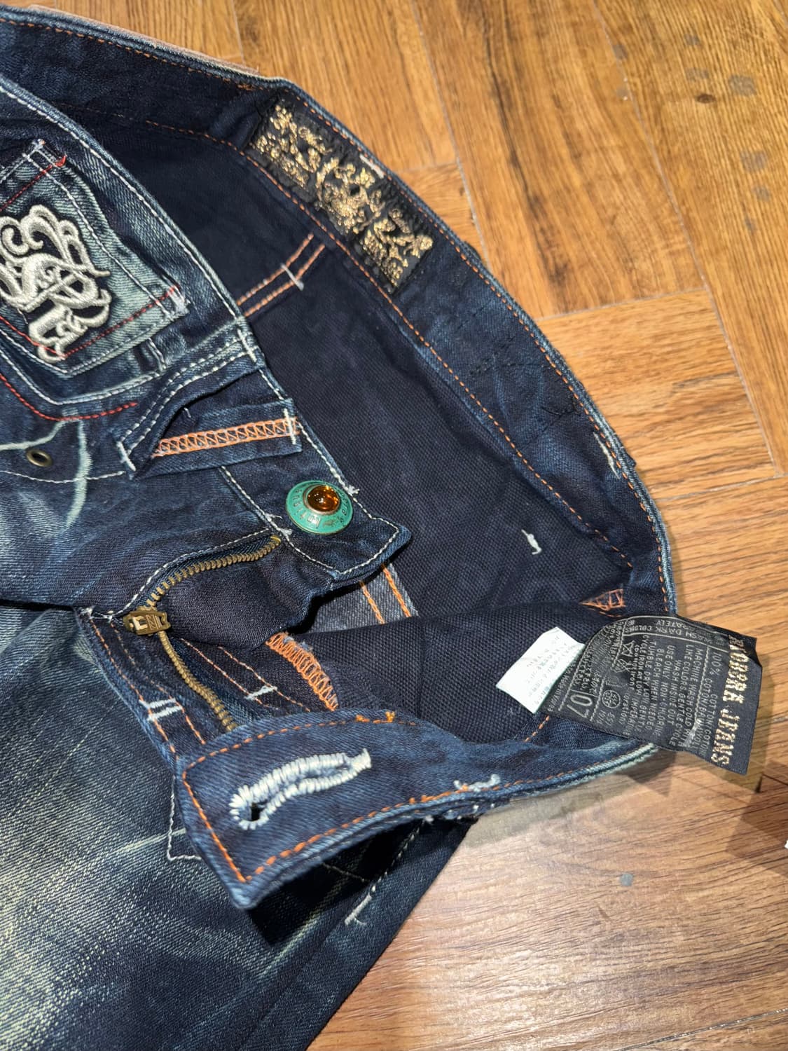 RIOBERA 리오베라 로우라이즈 자수 데님팬츠 상품이미지9