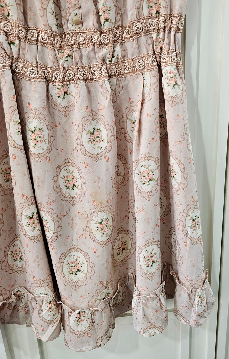 빈티지 플라워 핑크 원피스 프릴 장식 상품이미지5