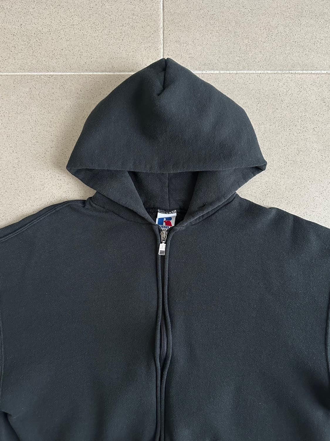 90s 빈티지 러셀 후드집업 블랙 L 상품이미지4