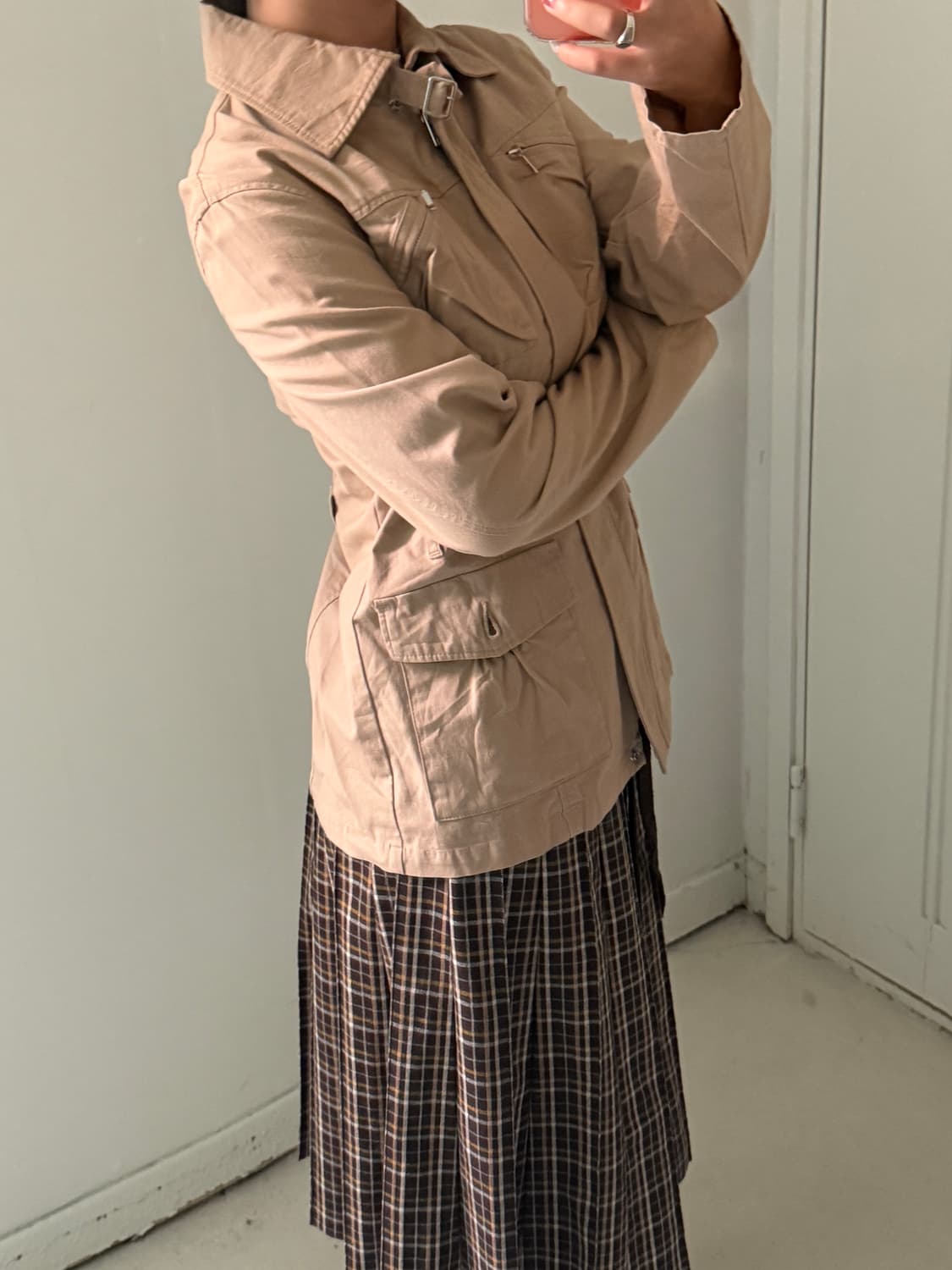 일본빈티지 베이지 사파리자켓 상품이미지3