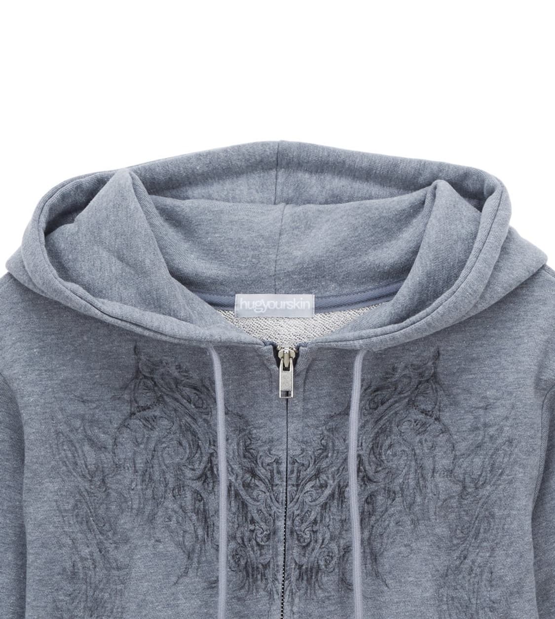 허그유어스킨 Skully cropped hoodie zip up 스컬리  상품이미지3