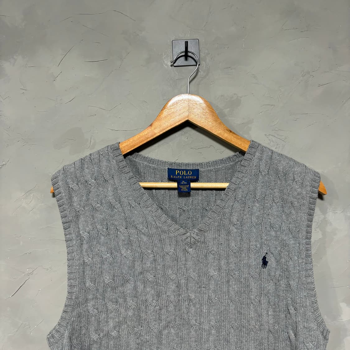폴로 랄프로렌 꽈배기 니트 조끼 그레이 상품이미지2