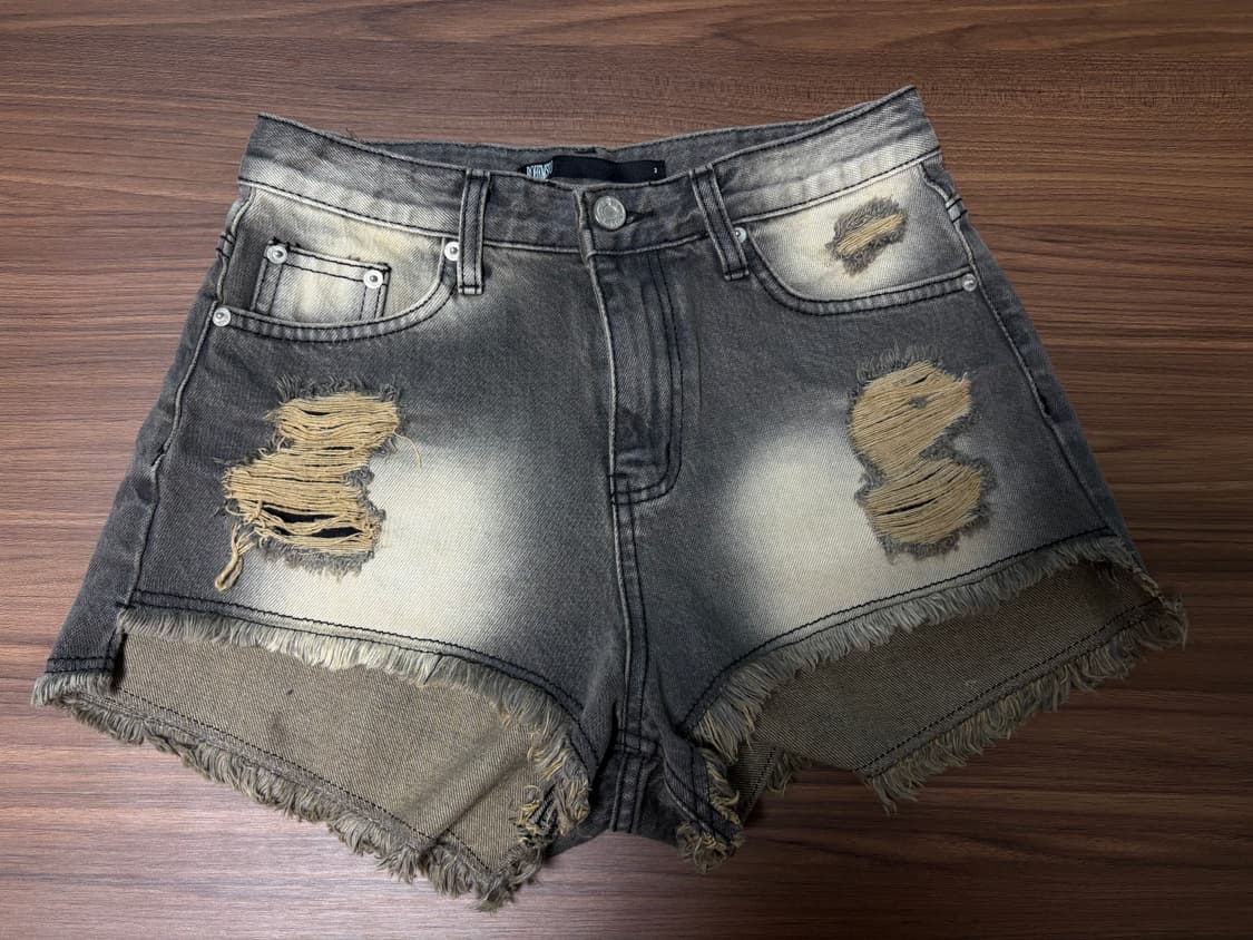 보헤미안서울 워싱데님쇼츠 그레이 2사이즈 상품이미지3