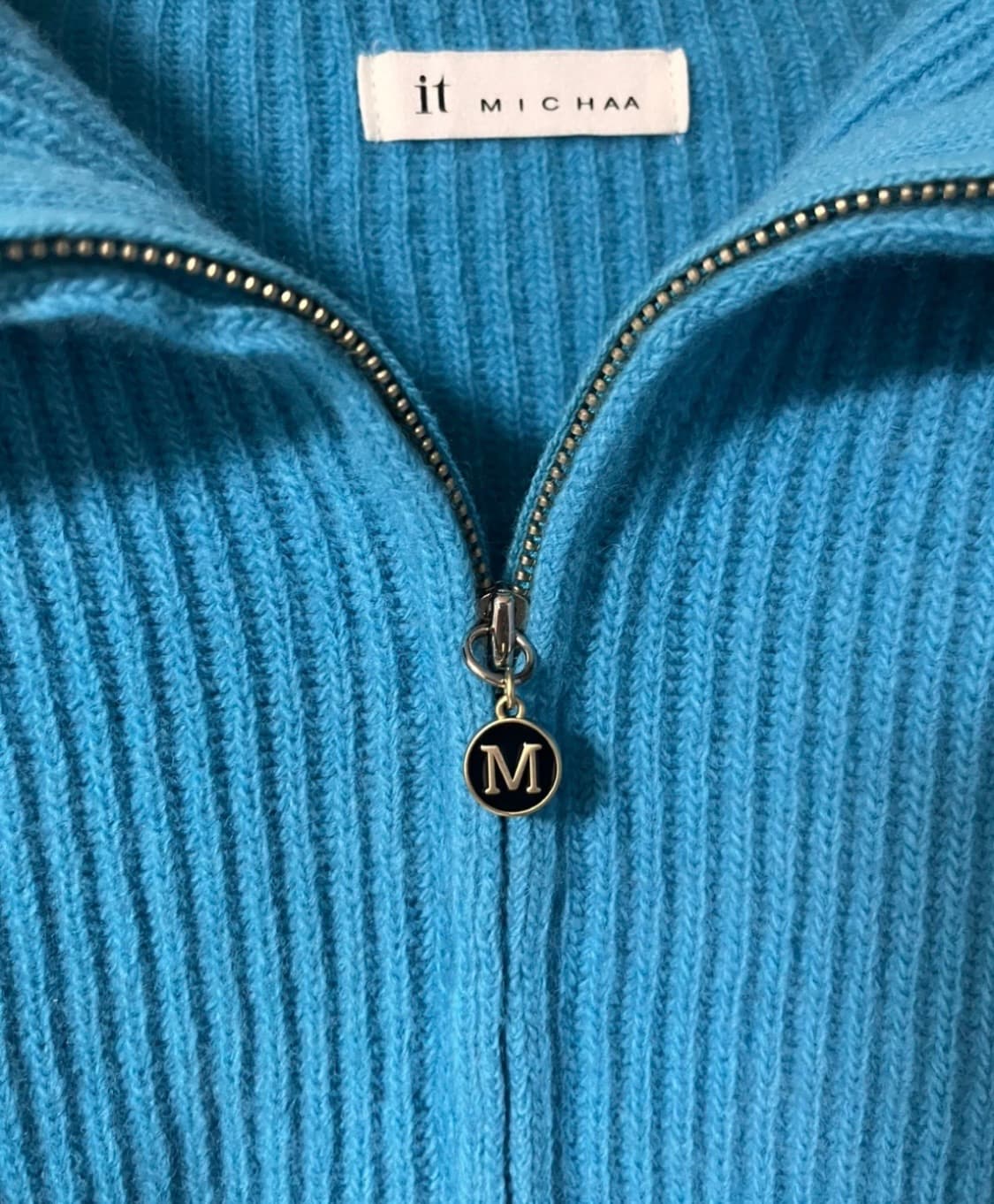 잇미샤 집업 니트 가디건 [블루] 상품이미지2