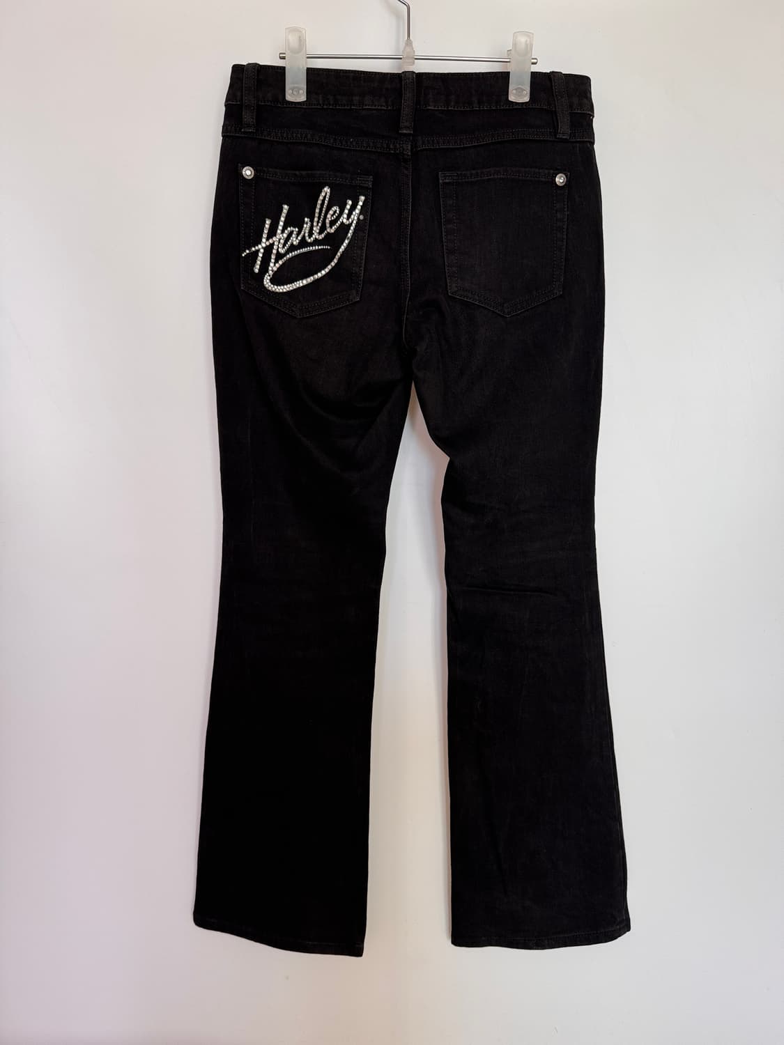 Harley davidson 큐빅 디테일 블랙데님부츠컷 팬츠  상품이미지1