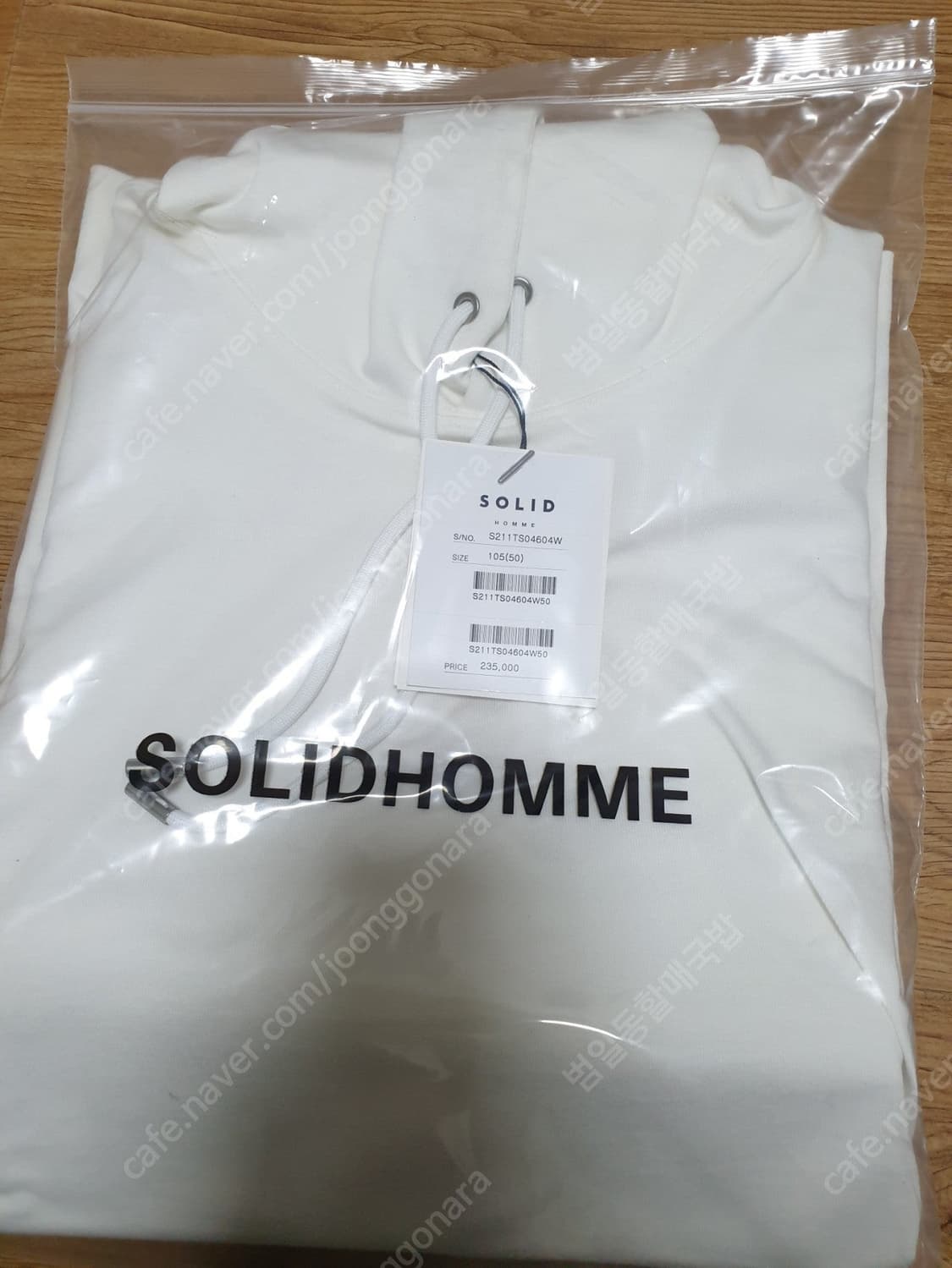 솔리드 옴므 슬리브 후드 티셔츠 상품이미지1