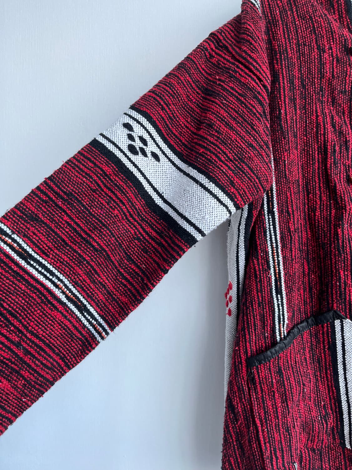 레드 에스닉 우븐 토글 후드 자켓 상품이미지4