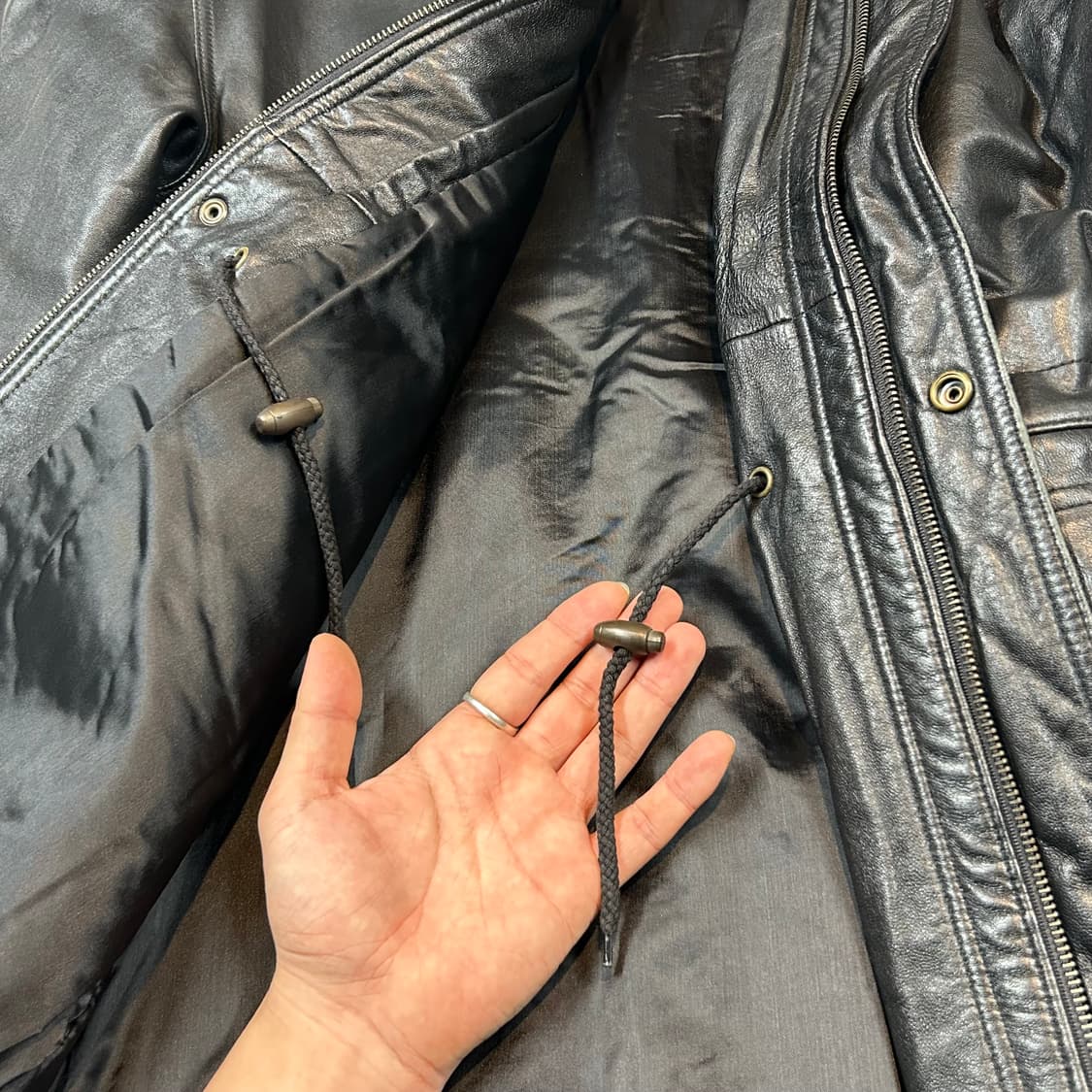 XL) GARBATO 빈티지 양가죽 램스킨 카코트 가죽 자켓 상품이미지8