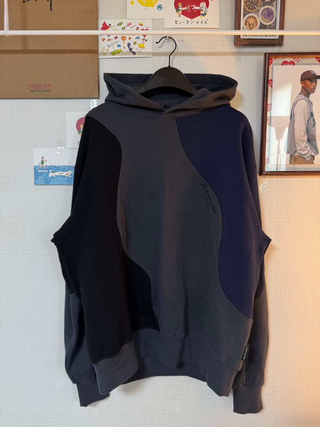 [L]앤더슨벨 콘트라스트 코튼 컬러 블록 후드티 상품이미지1