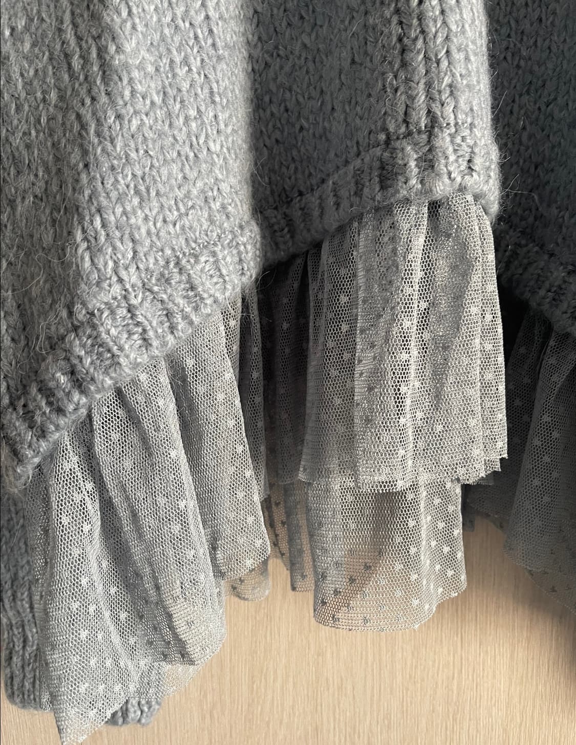 자라 니트 후드티 튜튜 레이어드 블루 상품이미지3