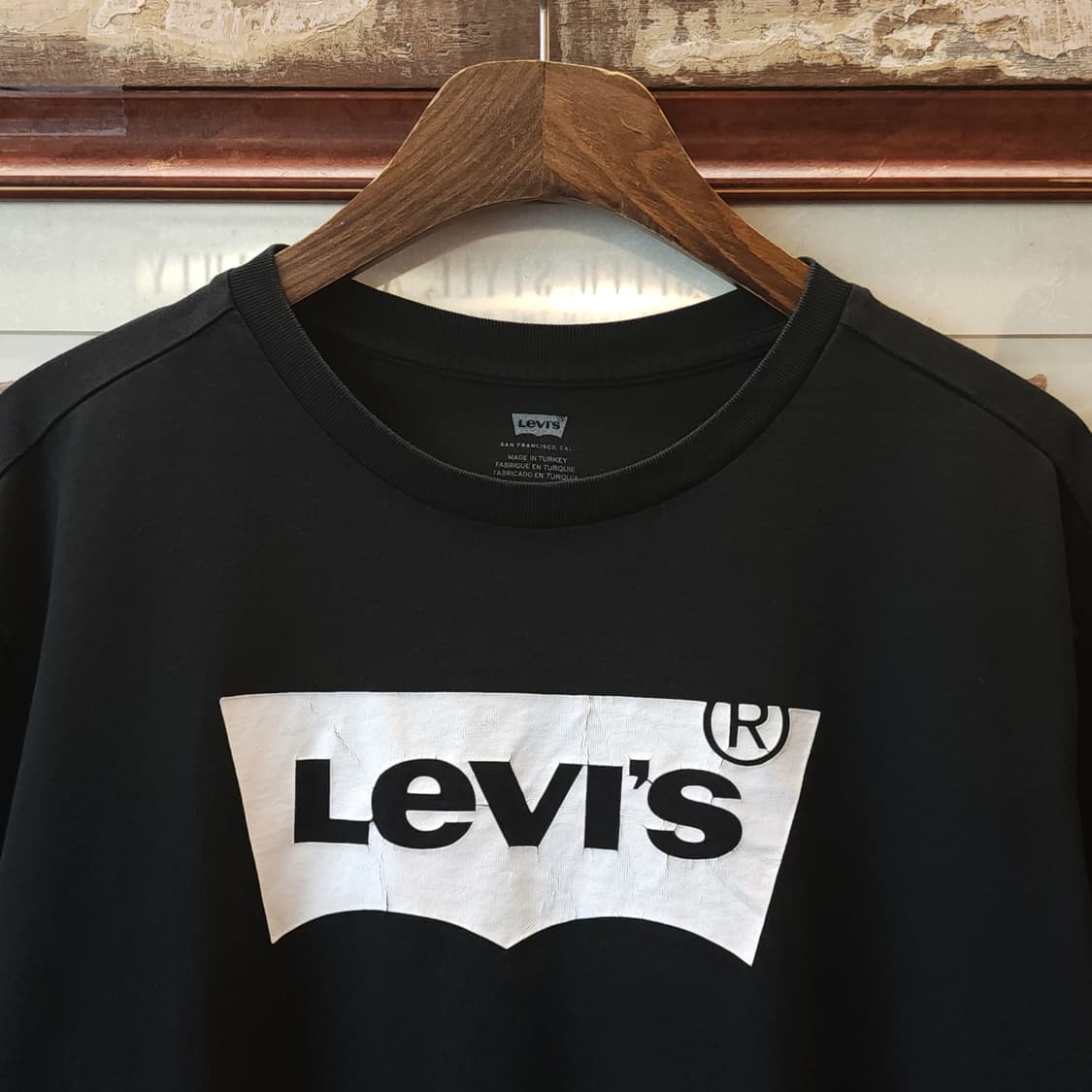 00s 리바이스 빈티지 티셔츠 프린팅 티셔츠 블랙 브로큰 배트윙 L 상품이미지4