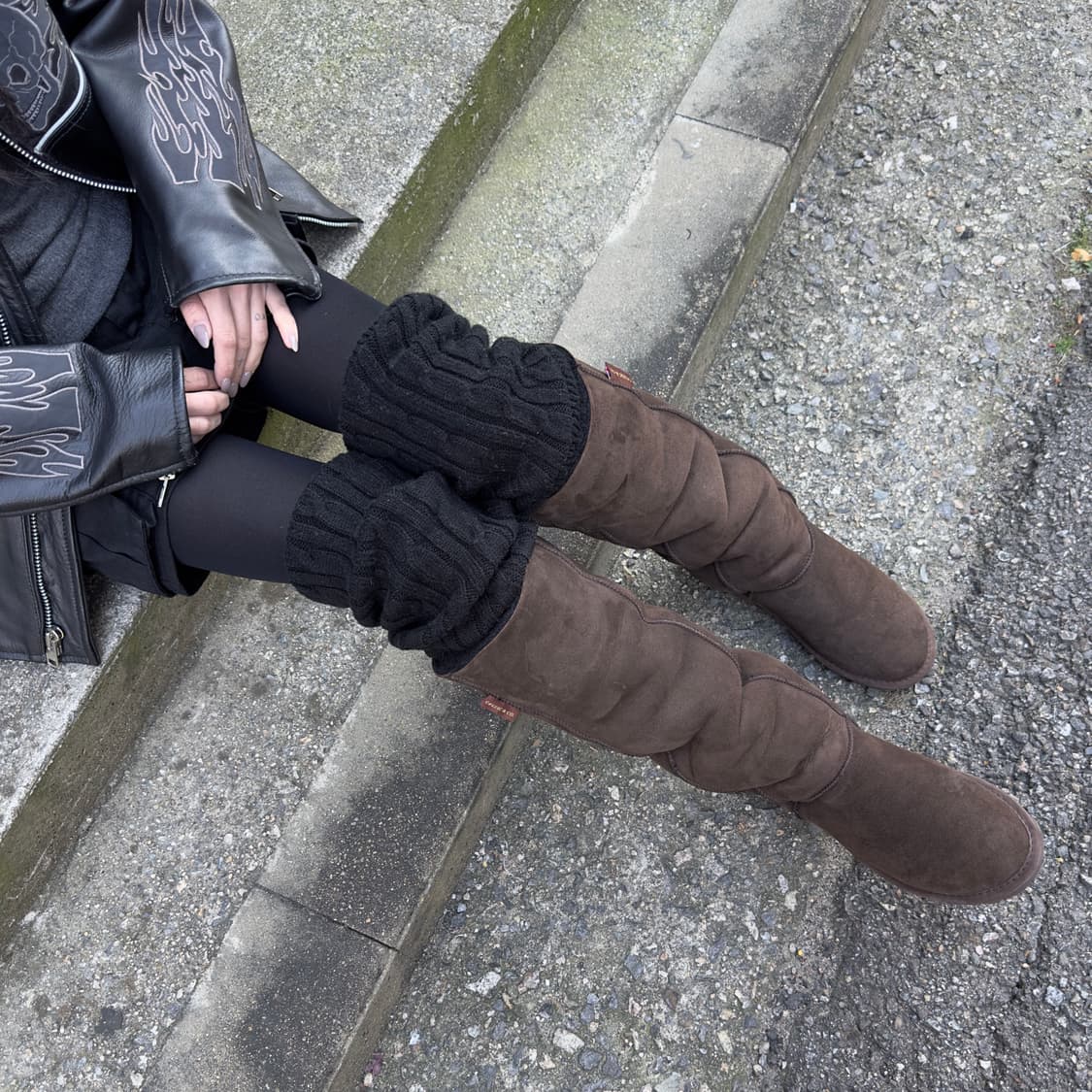 Celtic & Co 스웨이드 시어링 니하이 어그 부츠 상품이미지9