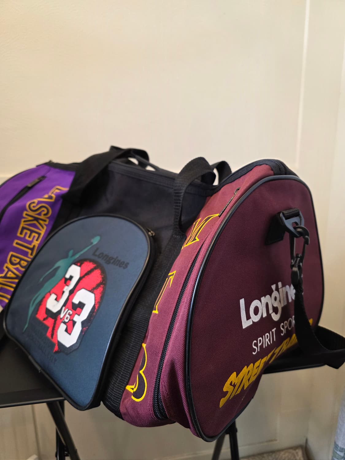 빈티지  레트로  컬러풀 농구 스포츠 더플백 상품이미지4