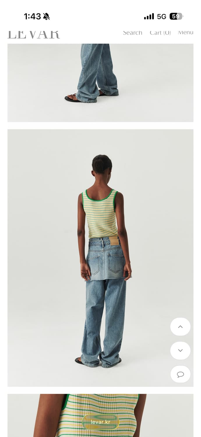 르바 LEVAR 데님 스커트 팬츠 S 상품이미지3