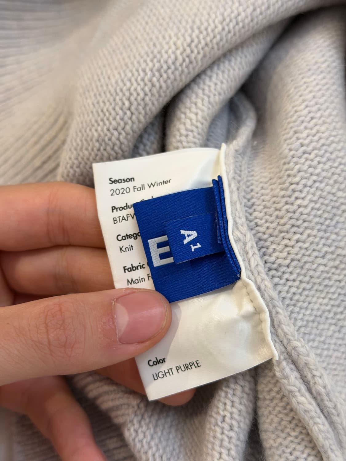 아더에러 20FW 소잉 울 니트 라이트 퍼플 상품이미지6