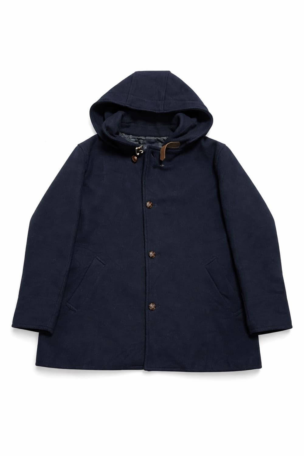 JPN 일본 빈티지 클래식 아메카지 울혼방 토글버튼 후드 더플코트 네이비 상품이미지1