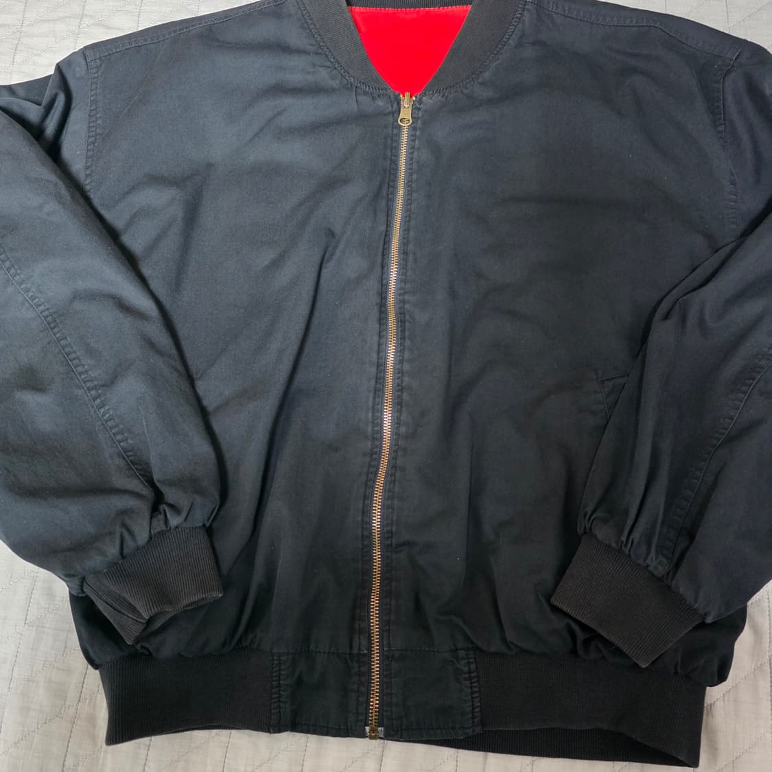 [XL] 90s 빈티지 말보로 리버시블 봄버 자켓 블랙/레드 시보리 상품이미지4
