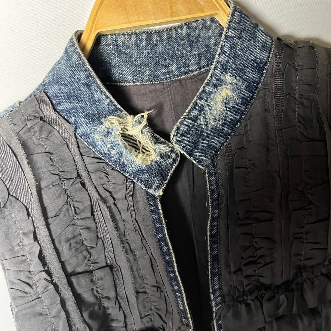 [JPN] 빈티지 오리엔탈 셔링 플리츠 데님베스트 상품이미지3